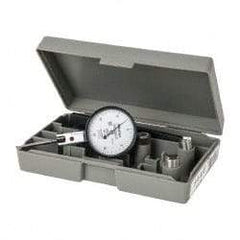 Mitutoyo - 0.03 Inch Range, 0.0005 Inch Dial Graduation, Horizontal Dial Test Indicator - 1.5748 Inch White Dial, 0-15-0 Dial Reading, Accurate to 0.0005 Inch - Eagle Tool & Supply