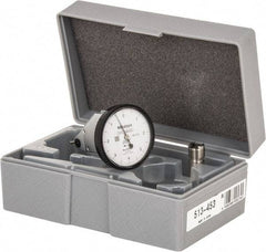 Mitutoyo - 0.008 Inch Range, 0.0001 Inch Dial Graduation, Vertical Dial Test Indicator - 1.5748 Inch White Dial, 0-4-0 Dial Reading, Accurate to 0.0001 Inch - Eagle Tool & Supply
