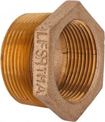 Merit Brass - Class 125, 1-1/2 x 1-1/4" Internal Pipe, Lead Free Brass Hex Bushing - MNPT x FNPT - Eagle Tool & Supply