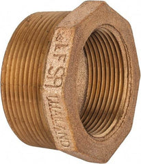 Merit Brass - Class 125, 2 x 1-1/2" Internal Pipe, Lead Free Brass Hex Bushing - MNPT x FNPT - Eagle Tool & Supply