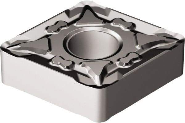 Sandvik Coromant - CNMG432 MF Grade 1105 Carbide Turning Insert - TiAlN Finish, 80° Diamond, 1/2" Inscr Circle, 3/16" Thick, 1/32" Corner Radius - Eagle Tool & Supply