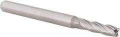 Accupro - 5/32", 4 Flute, Single End, Solid Carbide, 0.015" Corner Radius End Mill - 2" OAL, 30° Helix, Right Hand Flute, 9/16" LOC, Right Hand Cut - Eagle Tool & Supply