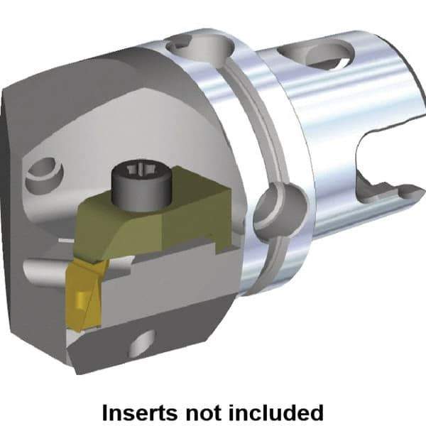 Kennametal - NU3R Insert, 45mm Head Length, Modular Grooving Cutting Unit Head - Left Hand Cut, System Size KM40, Through Coolant, Series Top Notch - Eagle Tool & Supply