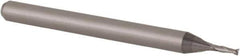 Accupro - 0.038", 0.114" LOC, 1/8" Shank Diam, 1-1/2" OAL, 2 Flute, Solid Carbide Square End Mill - Single End, Uncoated, Spiral Flute, 30° Helix, Centercutting, Right Hand Cut, Right Hand Flute, Series Miniature - Eagle Tool & Supply