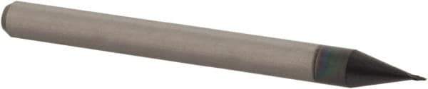 Accupro - 1/64", 0.022" LOC, 1/8" Shank Diam, 1-1/2" OAL, 2 Flute, Solid Carbide Square End Mill - Single End, AlTiN Finish, Spiral Flute, 30° Helix, Centercutting, Right Hand Cut, Right Hand Flute, Series Miniature - Eagle Tool & Supply