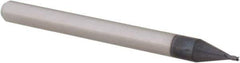 Accupro - 0.026", 0.039" LOC, 1/8" Shank Diam, 1-1/2" OAL, 4 Flute, Solid Carbide Square End Mill - Single End, AlTiN Finish, Spiral Flute, 30° Helix, Centercutting, Right Hand Cut, Right Hand Flute, Series Miniature - Eagle Tool & Supply