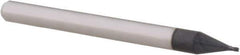 Accupro - 0.025", 0.037" LOC, 1/8" Shank Diam, 1-1/2" OAL, 4 Flute, Solid Carbide Square End Mill - Single End, AlTiN Finish, Spiral Flute, 30° Helix, Centercutting, Right Hand Cut, Right Hand Flute, Series Miniature - Eagle Tool & Supply