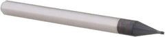 Accupro - 0.024", 0.036" LOC, 1/8" Shank Diam, 1-1/2" OAL, 4 Flute, Solid Carbide Square End Mill - Single End, AlTiN Finish, Spiral Flute, 30° Helix, Centercutting, Right Hand Cut, Right Hand Flute, Series Miniature - Eagle Tool & Supply