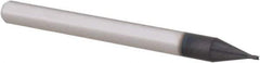 Accupro - 0.023", 0.035" LOC, 1/8" Shank Diam, 1-1/2" OAL, 4 Flute, Solid Carbide Square End Mill - Single End, AlTiN Finish, Spiral Flute, 30° Helix, Centercutting, Right Hand Cut, Right Hand Flute, Series Miniature - Eagle Tool & Supply