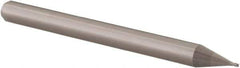 Accupro - 0.02", 0.03" LOC, 1/8" Shank Diam, 1-1/2" OAL, 4 Flute, Solid Carbide Square End Mill - Single End, Uncoated, Spiral Flute, 30° Helix, Centercutting, Right Hand Cut, Right Hand Flute, Series Miniature - Eagle Tool & Supply