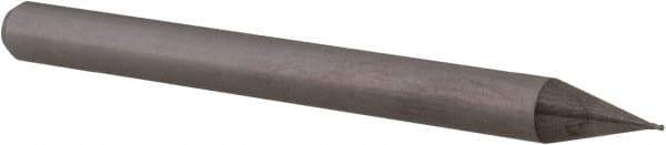 Accupro - 0.012", 0.018" LOC, 1/8" Shank Diam, 1-1/2" OAL, 4 Flute, Solid Carbide Square End Mill - Single End, Uncoated, Spiral Flute, 30° Helix, Centercutting, Right Hand Cut, Right Hand Flute, Series Miniature - Eagle Tool & Supply