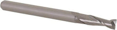 Accupro - 0.115", 0.345" LOC, 1/8" Shank Diam, 1-1/2" OAL, 2 Flute, Solid Carbide Square End Mill - Single End, Uncoated, Spiral Flute, 30° Helix, Centercutting, Right Hand Cut, Right Hand Flute, Series Miniature - Eagle Tool & Supply