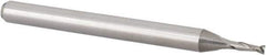 Accupro - 3/64", 0.141" LOC, 1/8" Shank Diam, 1-1/2" OAL, 2 Flute, Solid Carbide Square End Mill - Single End, Uncoated, Spiral Flute, 30° Helix, Centercutting, Right Hand Cut, Right Hand Flute, Series Miniature - Eagle Tool & Supply