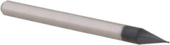 Accupro - 0.013", 0.019" LOC, 1/8" Shank Diam, 1-1/2" OAL, 4 Flute, Solid Carbide Square End Mill - Single End, AlTiN Finish, Spiral Flute, 30° Helix, Centercutting, Right Hand Cut, Right Hand Flute, Series Miniature - Eagle Tool & Supply