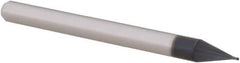 Accupro - 0.016", 0.024" LOC, 1/8" Shank Diam, 1-1/2" OAL, 4 Flute, Solid Carbide Square End Mill - Single End, AlTiN Finish, Spiral Flute, 30° Helix, Centercutting, Right Hand Cut, Right Hand Flute, Series Miniature - Eagle Tool & Supply