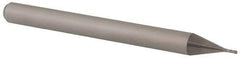 Accupro - 0.019", 0.057" LOC, 1/8" Shank Diam, 1-1/2" OAL, 4 Flute, Solid Carbide Square End Mill - Single End, Uncoated, Spiral Flute, 30° Helix, Centercutting, Right Hand Cut, Right Hand Flute, Series Miniature - Eagle Tool & Supply