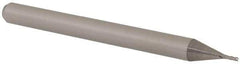 Accupro - 0.022", 0.066" LOC, 1/8" Shank Diam, 1-1/2" OAL, 4 Flute, Solid Carbide Square End Mill - Single End, Uncoated, Spiral Flute, 30° Helix, Centercutting, Right Hand Cut, Right Hand Flute, Series Miniature - Eagle Tool & Supply
