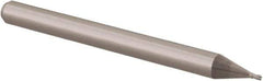 Accupro - 0.026", 0.039" LOC, 1/8" Shank Diam, 1-1/2" OAL, 4 Flute, Solid Carbide Square End Mill - Single End, Uncoated, Spiral Flute, 30° Helix, Centercutting, Right Hand Cut, Right Hand Flute, Series Miniature - Eagle Tool & Supply