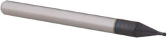 Accupro - 0.028", 0.042" LOC, 1/8" Shank Diam, 1-1/2" OAL, 4 Flute, Solid Carbide Square End Mill - Single End, AlTiN Finish, Spiral Flute, 30° Helix, Centercutting, Right Hand Cut, Right Hand Flute, Series Miniature - Eagle Tool & Supply