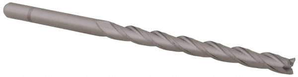 Accupro - 1/8", 1-1/2" LOC, 1/8" Shank Diam, 3" OAL, 3 Flute, Solid Carbide Square End Mill - Single End, Uncoated, Spiral Flute, 30° Helix, Centercutting, Right Hand Cut, Right Hand Flute, Series Miniature - Eagle Tool & Supply