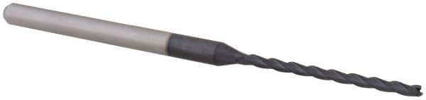 Accupro - 1/16", 0.95" LOC, 1/8" Shank Diam, 2-1/2" OAL, 3 Flute, Solid Carbide Square End Mill - Single End, AlTiN Finish, Spiral Flute, 30° Helix, Centercutting, Right Hand Cut, Right Hand Flute, Series Miniature - Eagle Tool & Supply