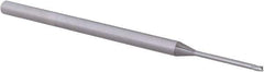 Accupro - 3/64", 0.07" LOC, 1/8" Shank Diam, 2-1/2" OAL, 3 Flute, Solid Carbide Square End Mill - Single End, Uncoated, Spiral Flute, 30° Helix, Centercutting, Right Hand Cut, Right Hand Flute, Series Miniature - Eagle Tool & Supply