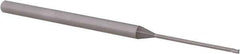 Accupro - 0.04", 0.06" LOC, 1/8" Shank Diam, 2-1/2" OAL, 3 Flute, Solid Carbide Square End Mill - Single End, Uncoated, Spiral Flute, 30° Helix, Centercutting, Right Hand Cut, Right Hand Flute, Series Miniature - Eagle Tool & Supply