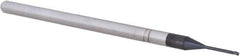 Accupro - 1/32", 0.046" LOC, 1/8" Shank Diam, 2-1/2" OAL, 3 Flute, Solid Carbide Square End Mill - Single End, AlTiN Finish, Spiral Flute, 30° Helix, Centercutting, Right Hand Cut, Right Hand Flute, Series Miniature - Eagle Tool & Supply