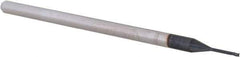 Accupro - 1/32", 0.046" LOC, 1/8" Shank Diam, 2-1/2" OAL, 3 Flute, Solid Carbide Square End Mill - Single End, AlTiN Finish, Spiral Flute, 30° Helix, Centercutting, Right Hand Cut, Right Hand Flute, Series Miniature - Eagle Tool & Supply