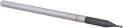 Accupro - 0.03", 0.045" LOC, 1/8" Shank Diam, 2-1/2" OAL, 3 Flute, Solid Carbide Square End Mill - Single End, AlTiN Finish, Spiral Flute, 30° Helix, Centercutting, Right Hand Cut, Right Hand Flute, Series Miniature - Eagle Tool & Supply