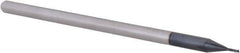 Accupro - 0.025", 0.037" LOC, 1/8" Shank Diam, 2-1/2" OAL, 3 Flute, Solid Carbide Square End Mill - Single End, AlTiN Finish, Spiral Flute, 30° Helix, Centercutting, Right Hand Cut, Right Hand Flute, Series Miniature - Eagle Tool & Supply