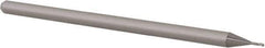 Accupro - 0.025", 0.037" LOC, 1/8" Shank Diam, 2-1/2" OAL, 3 Flute, Solid Carbide Square End Mill - Single End, Uncoated, Spiral Flute, 30° Helix, Centercutting, Right Hand Cut, Right Hand Flute, Series Miniature - Eagle Tool & Supply