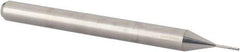 Accupro - 1/32", 0.093" LOC, 1/8" Shank Diam, 1-1/2" OAL, 4 Flute, Solid Carbide Square End Mill - Single End, Uncoated, Spiral Flute, 30° Helix, Centercutting, Right Hand Cut, Right Hand Flute, Series Miniature - Eagle Tool & Supply