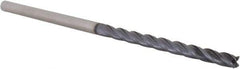 Accupro - 1/4", 3" LOC, 1/4" Shank Diam, 6" OAL, 4 Flute, Solid Carbide Square End Mill - Single End, AlTiN Finish, Spiral Flute, 30° Helix, Centercutting, Right Hand Cut, Right Hand Flute, Series Miniature - Eagle Tool & Supply