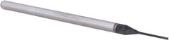 Accupro - 0.03", 0.045" LOC, 1/8" Shank Diam, 2-1/2" OAL, 3 Flute, Solid Carbide Square End Mill - Single End, AlTiN Finish, Spiral Flute, 30° Helix, Centercutting, Right Hand Cut, Right Hand Flute, Series Miniature - Eagle Tool & Supply
