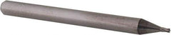 Accupro - 0.034", 0.051" LOC, 1/8" Shank Diam, 1-1/2" OAL, 4 Flute, Solid Carbide Square End Mill - Single End, Uncoated, Spiral Flute, 30° Helix, Centercutting, Right Hand Cut, Right Hand Flute, Series Miniature - Eagle Tool & Supply