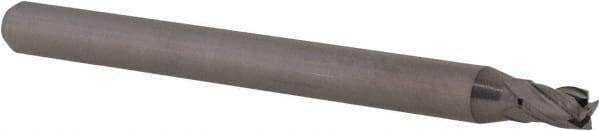 Accupro - 0.09", 0.135" LOC, 1/8" Shank Diam, 1-1/2" OAL, 4 Flute, Solid Carbide Square End Mill - Single End, Uncoated, Spiral Flute, 30° Helix, Centercutting, Right Hand Cut, Right Hand Flute, Series Miniature - Eagle Tool & Supply