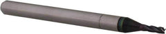 Accupro - 0.053", 0.159" LOC, 1/8" Shank Diam, 1-1/2" OAL, 4 Flute, Solid Carbide Square End Mill - Single End, AlTiN Finish, Spiral Flute, 30° Helix, Centercutting, Right Hand Cut, Right Hand Flute, Series Miniature - Eagle Tool & Supply