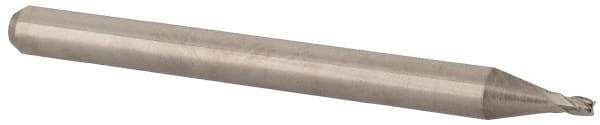Accupro - 3/64", 0.07" LOC, 1/8" Shank Diam, 1-1/2" OAL, 4 Flute, Solid Carbide Square End Mill - Single End, Uncoated, Spiral Flute, 30° Helix, Centercutting, Right Hand Cut, Right Hand Flute, Series Miniature - Eagle Tool & Supply