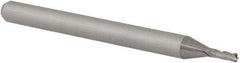 Accupro - 0.046", 0.138" LOC, 1/8" Shank Diam, 1-1/2" OAL, 4 Flute, Solid Carbide Square End Mill - Single End, Uncoated, Spiral Flute, 30° Helix, Centercutting, Right Hand Cut, Right Hand Flute, Series Miniature - Eagle Tool & Supply