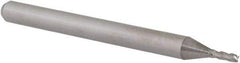 Accupro - 0.044", 0.132" LOC, 1/8" Shank Diam, 1-1/2" OAL, 4 Flute, Solid Carbide Square End Mill - Single End, Uncoated, Spiral Flute, 30° Helix, Centercutting, Right Hand Cut, Right Hand Flute, Series Miniature - Eagle Tool & Supply