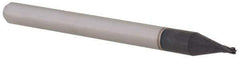 Accupro - 0.036", 0.054" LOC, 1/8" Shank Diam, 1-1/2" OAL, 4 Flute, Solid Carbide Square End Mill - Single End, AlTiN Finish, Spiral Flute, 30° Helix, Centercutting, Right Hand Cut, Right Hand Flute, Series Miniature - Eagle Tool & Supply