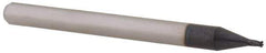 Accupro - 0.034", 0.051" LOC, 1/8" Shank Diam, 1-1/2" OAL, 4 Flute, Solid Carbide Square End Mill - Single End, AlTiN Finish, Spiral Flute, 30° Helix, Centercutting, Right Hand Cut, Right Hand Flute, Series Miniature - Eagle Tool & Supply