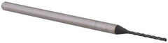 Accupro - 0.04", 0.48" LOC, 1/8" Shank Diam, 2-1/2" OAL, 3 Flute, Solid Carbide Square End Mill - Single End, AlTiN Finish, Spiral Flute, 30° Helix, Centercutting, Right Hand Cut, Right Hand Flute, Series Miniature - Eagle Tool & Supply