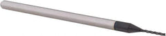 Accupro - 0.035", 0.28" LOC, 1/8" Shank Diam, 2-1/2" OAL, 3 Flute, Solid Carbide Square End Mill - Single End, AlTiN Finish, Spiral Flute, 30° Helix, Centercutting, Right Hand Cut, Right Hand Flute, Series Miniature - Eagle Tool & Supply