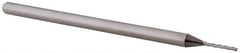 Accupro - 0.035", 0.28" LOC, 1/8" Shank Diam, 2-1/2" OAL, 3 Flute, Solid Carbide Square End Mill - Single End, Uncoated, Spiral Flute, 30° Helix, Centercutting, Right Hand Cut, Right Hand Flute, Series Miniature - Eagle Tool & Supply