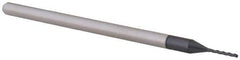 Accupro - 0.0312", 1/4" LOC, 1/8" Shank Diam, 2-1/2" OAL, 3 Flute, Solid Carbide Square End Mill - Single End, AlTiN Finish, Spiral Flute, 30° Helix, Centercutting, Right Hand Cut, Right Hand Flute, Series Miniature - Eagle Tool & Supply