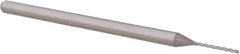 Accupro - 0.03", 3/8" LOC, 1/8" Shank Diam, 2-1/2" OAL, 3 Flute, Solid Carbide Square End Mill - Single End, Uncoated, Spiral Flute, 30° Helix, Centercutting, Right Hand Cut, Right Hand Flute, Series Miniature - Eagle Tool & Supply