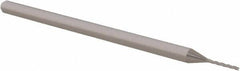 Accupro - 0.03", 1/4" LOC, 1/8" Shank Diam, 2-1/2" OAL, 3 Flute, Solid Carbide Square End Mill - Single End, Uncoated, Spiral Flute, 30° Helix, Centercutting, Right Hand Cut, Right Hand Flute, Series Miniature - Eagle Tool & Supply