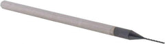 Accupro - 0.02", 1/4" LOC, 1/8" Shank Diam, 2-1/2" OAL, 3 Flute, Solid Carbide Square End Mill - Single End, AlTiN Finish, Spiral Flute, 30° Helix, Centercutting, Right Hand Cut, Right Hand Flute, Series Miniature - Eagle Tool & Supply